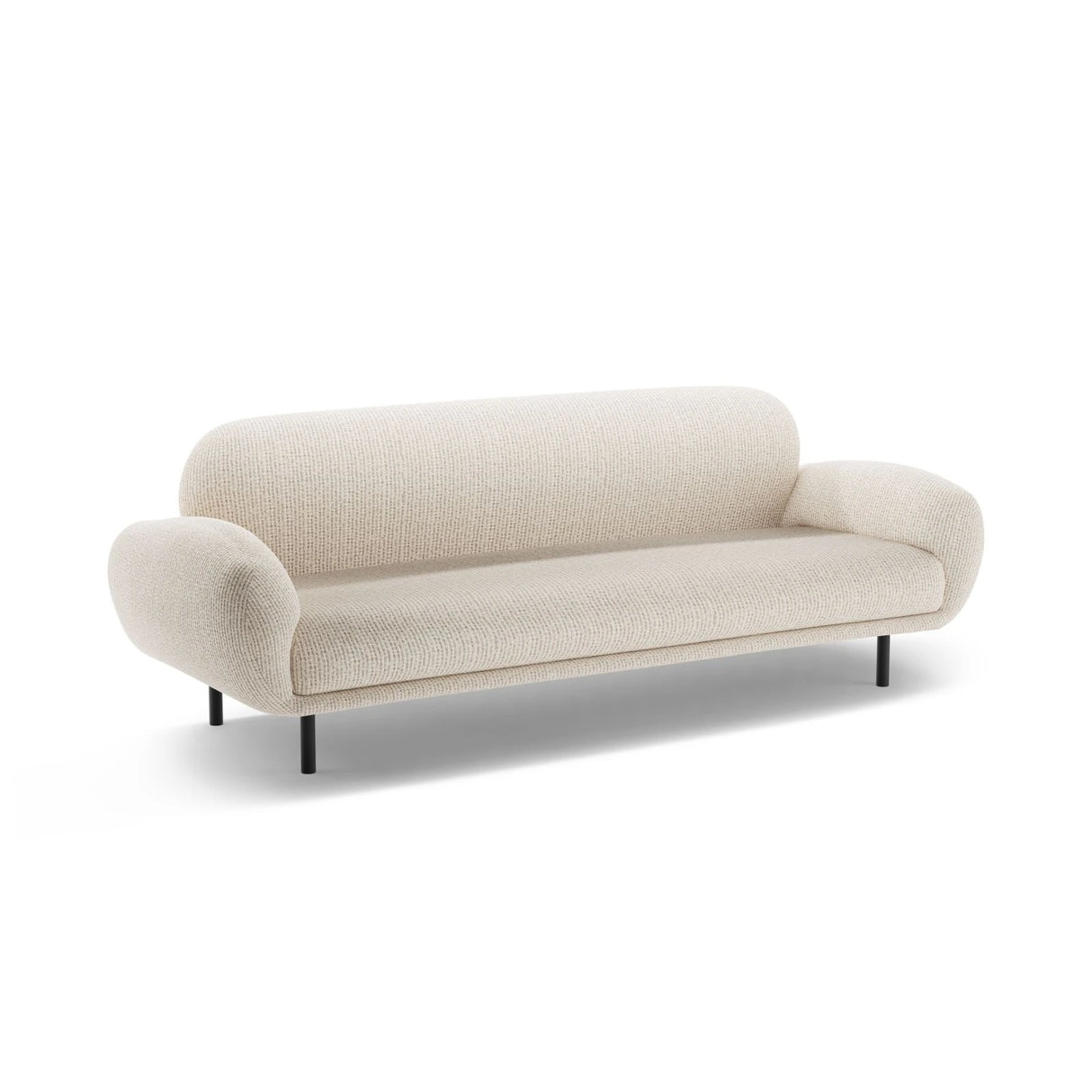 Poppy 3-Sitzer Sofa aus Chenille (SILENCIO 06) in Leichtes Beige, 208x72 cm – Bild 4
