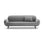 Poppy 3-Sitzer Sofa aus Samt (Casino Ash) in Hellgrau, 208x72 cm – Bild 1