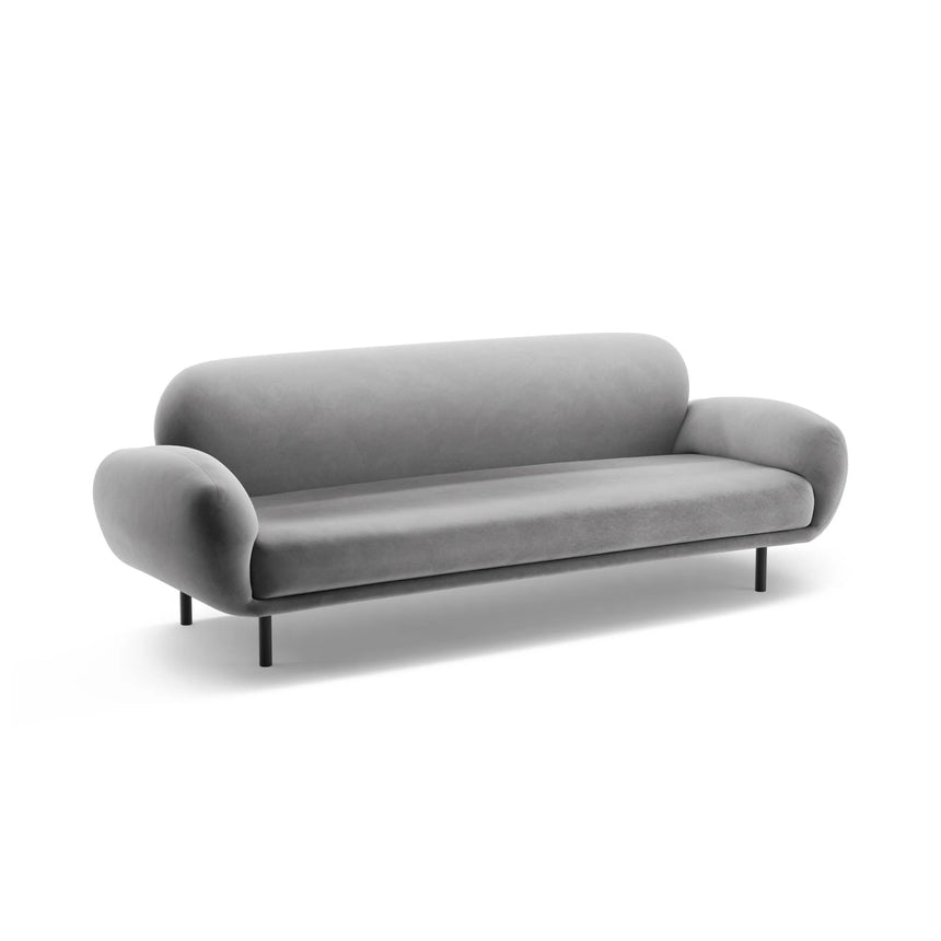 Poppy 3-Sitzer Sofa aus Samt (Casino Ash) in Hellgrau, 208x72 cm – Bild 4