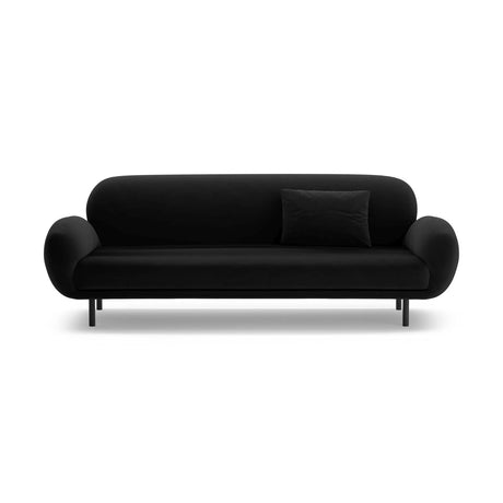 Poppy 3-Sitzer Sofa aus Samt (Casino Black) in Schwarz, 208x72 cm – Bild 1