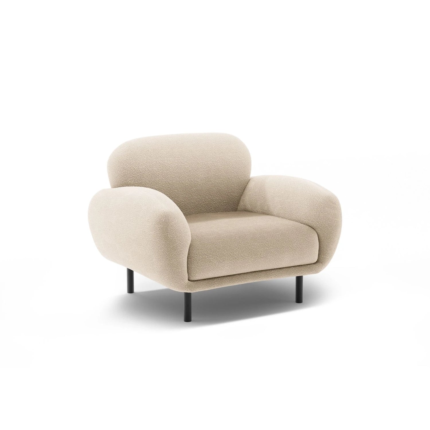 Poppy Sessel aus Boucle (Baloo 2074) in Beige, 90x72 cm – Bild 3