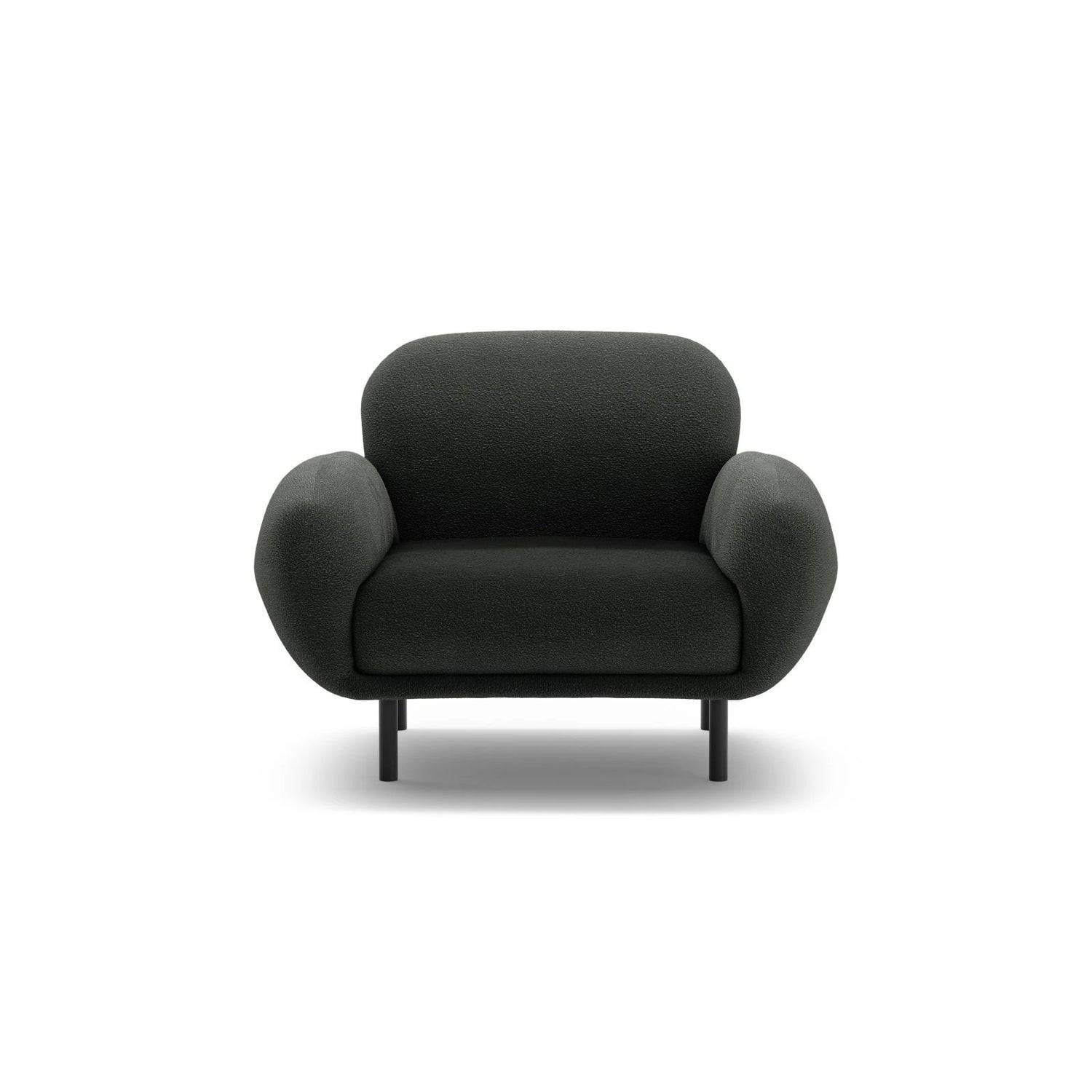 Poppy Sessel aus Boucle (Baloo 2082) in Schwarz, 90x72 cm – Bild 1