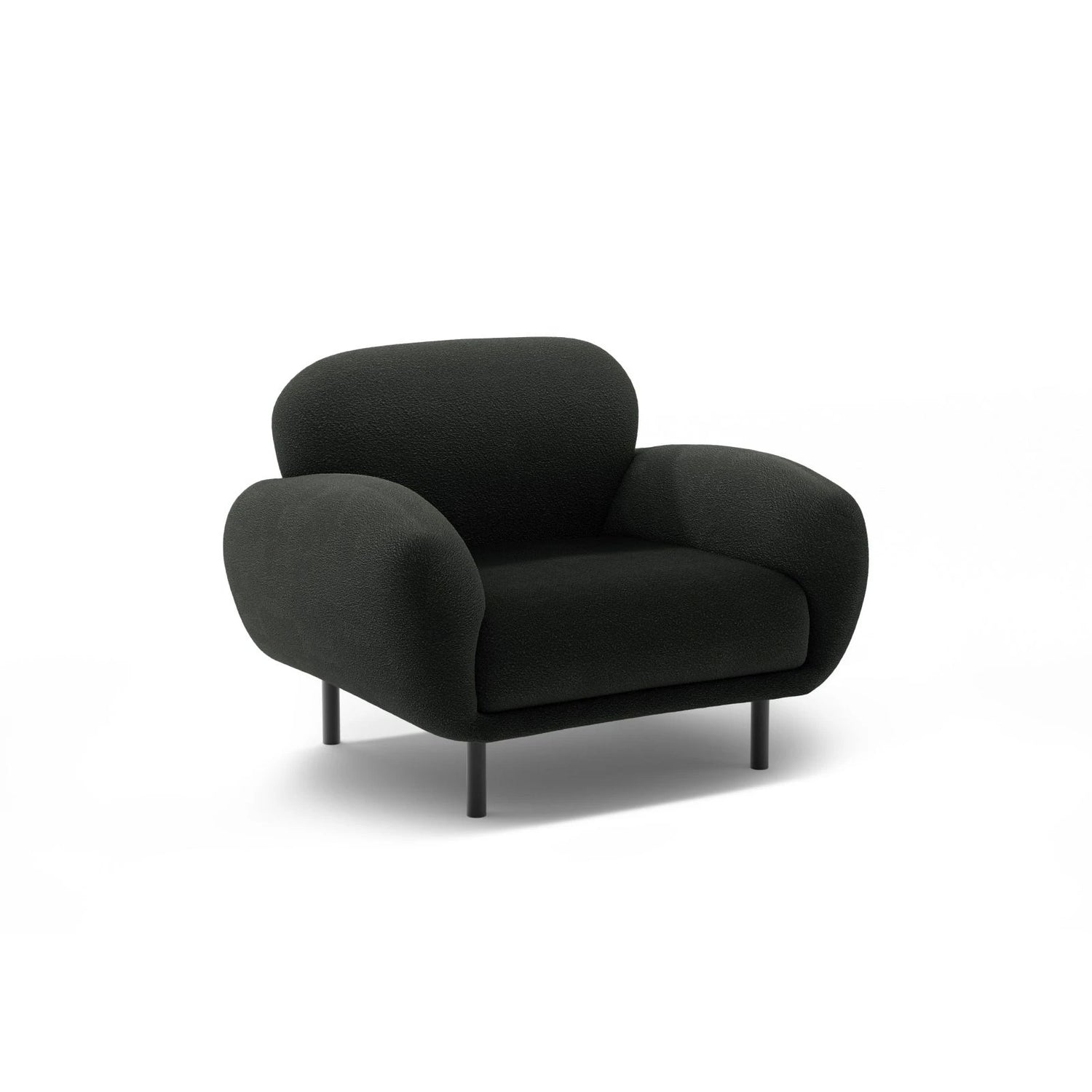 Poppy Sessel aus Boucle (Baloo 2082) in Schwarz, 90x72 cm – Bild 3