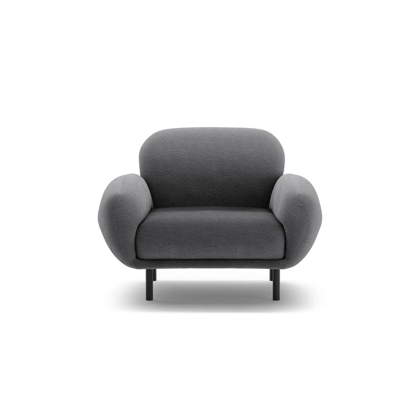 Poppy Sessel aus Boucle (Baloo 2083) in Dunkelgrau, 90x72 cm – Bild 1