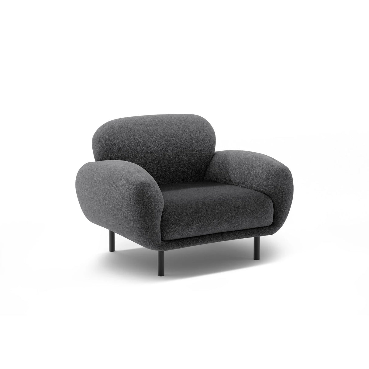 Poppy Sessel aus Boucle (Baloo 2083) in Dunkelgrau, 90x72 cm – Bild 3