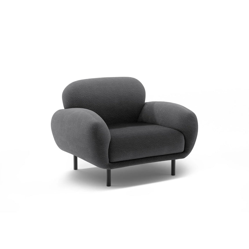 Poppy Sessel aus Boucle (Baloo 2083) in Dunkelgrau, 90x72 cm – Bild 3