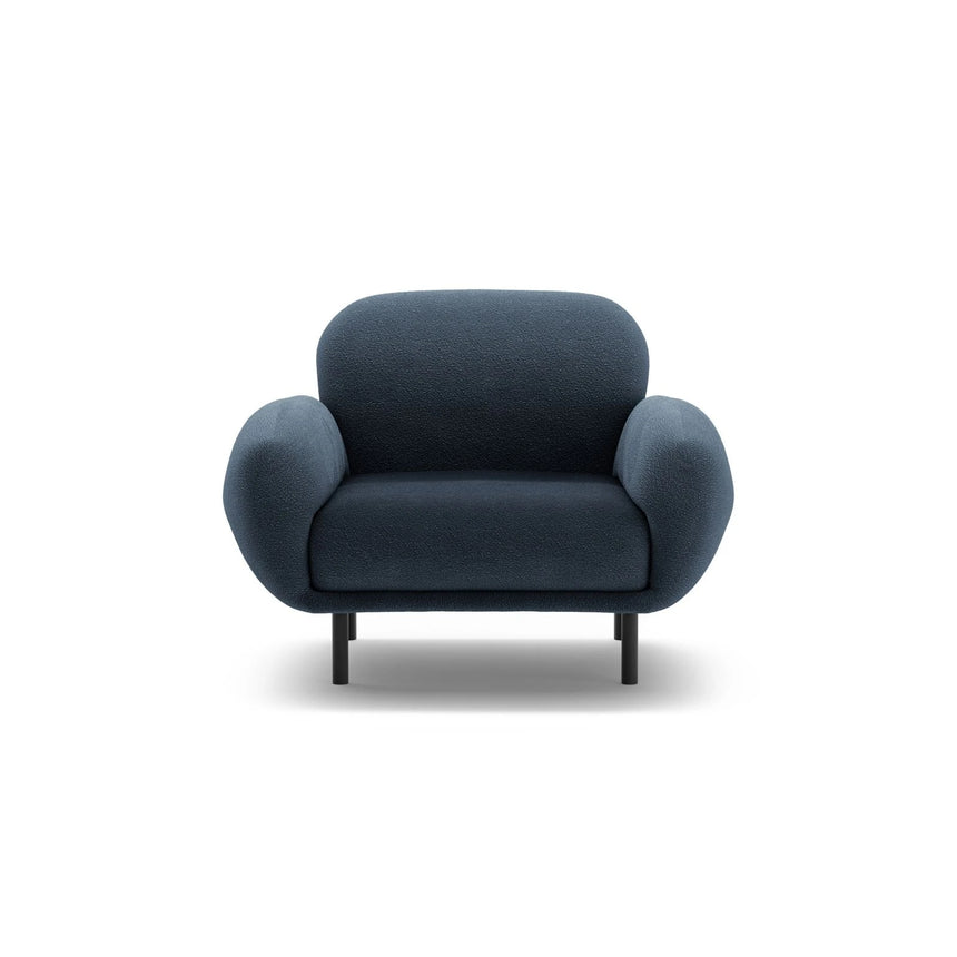 Poppy Sessel aus Boucle (Baloo 2088) in Dunkelblau, 90x72 cm – Bild 1