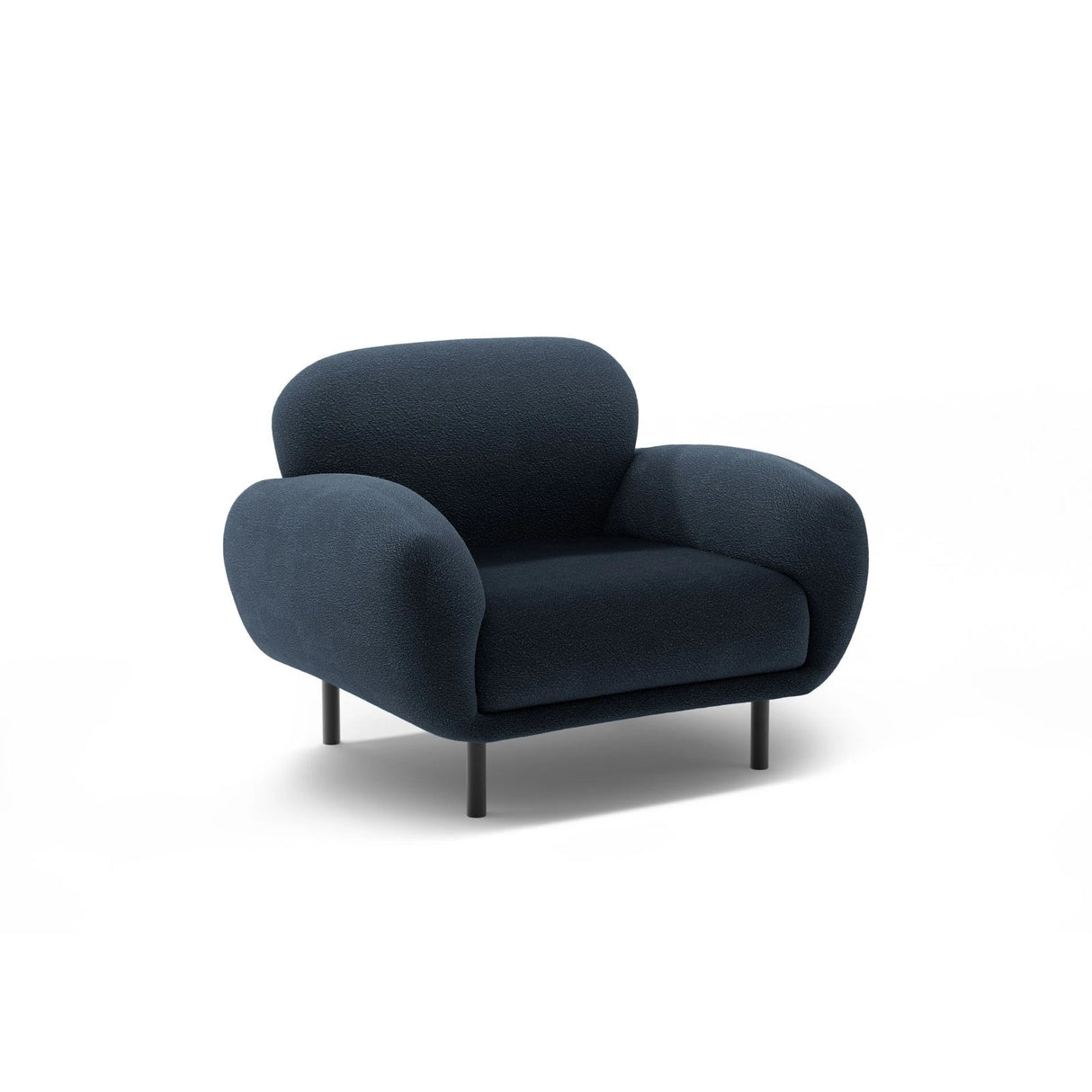 Poppy Sessel aus Boucle (Baloo 2088) in Dunkelblau, 90x72 cm – Bild 3