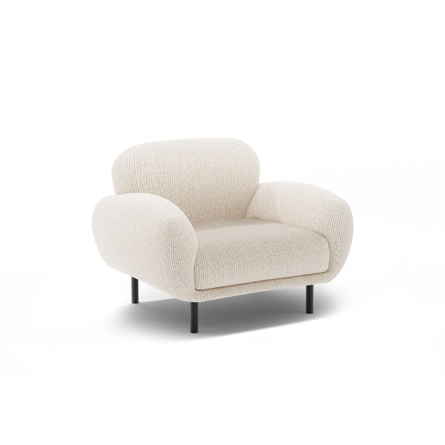 Poppy Sessel aus Chenille (SILENCIO 06) in Leichtes Beige, 90x72 cm – Bild 3