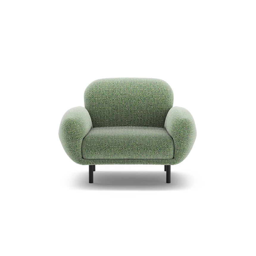 Poppy Sessel aus Chenille (SILENCIO 34) in Grün, 90x72 cm – Bild 1