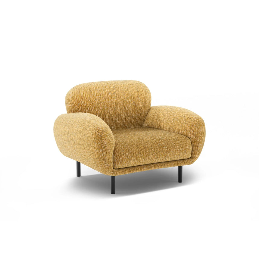 Poppy Sessel aus Chenille (SILENCIO 53) in Senf, 90x72 cm – Bild 3