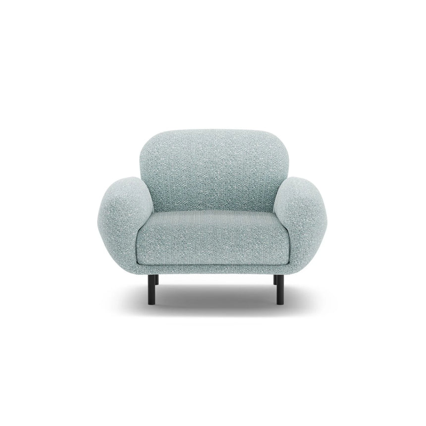 Poppy Sessel aus Chenille (SILENCIO 72) in Gedämpftes Blau, 90x72 cm – Bild 1