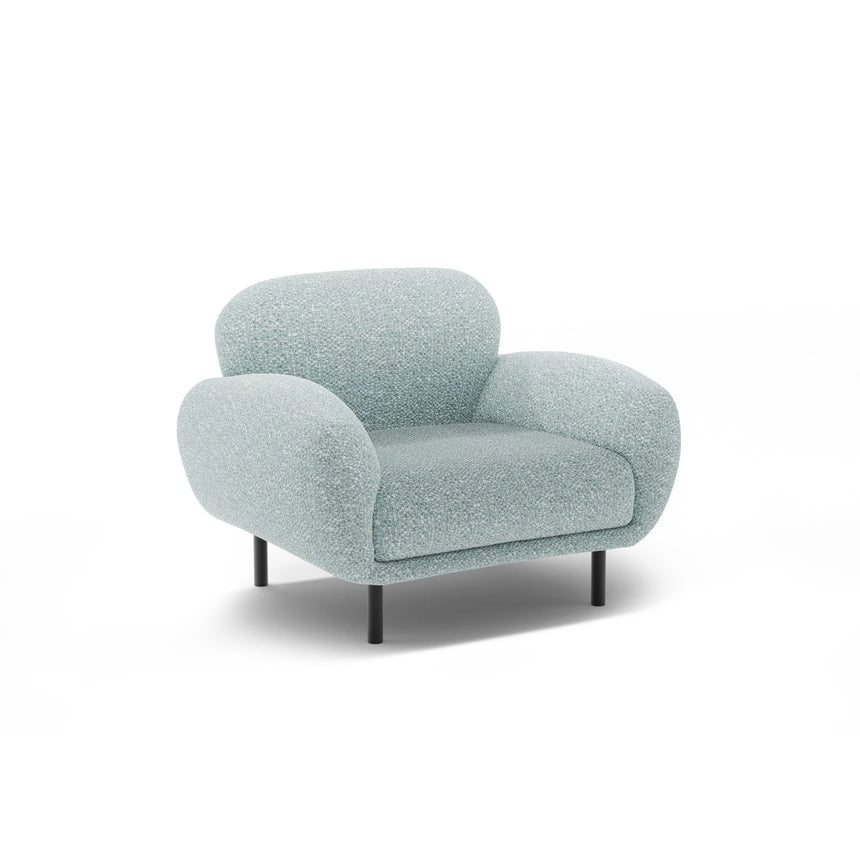 Poppy Sessel aus Chenille (SILENCIO 72) in Gedämpftes Blau, 90x72 cm – Bild 3
