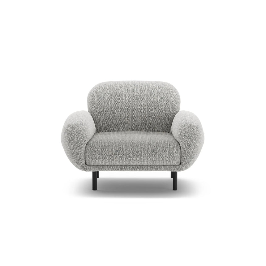 Poppy Sessel aus Chenille (SILENCIO 86) in Grau, 90x72 cm – Bild 1