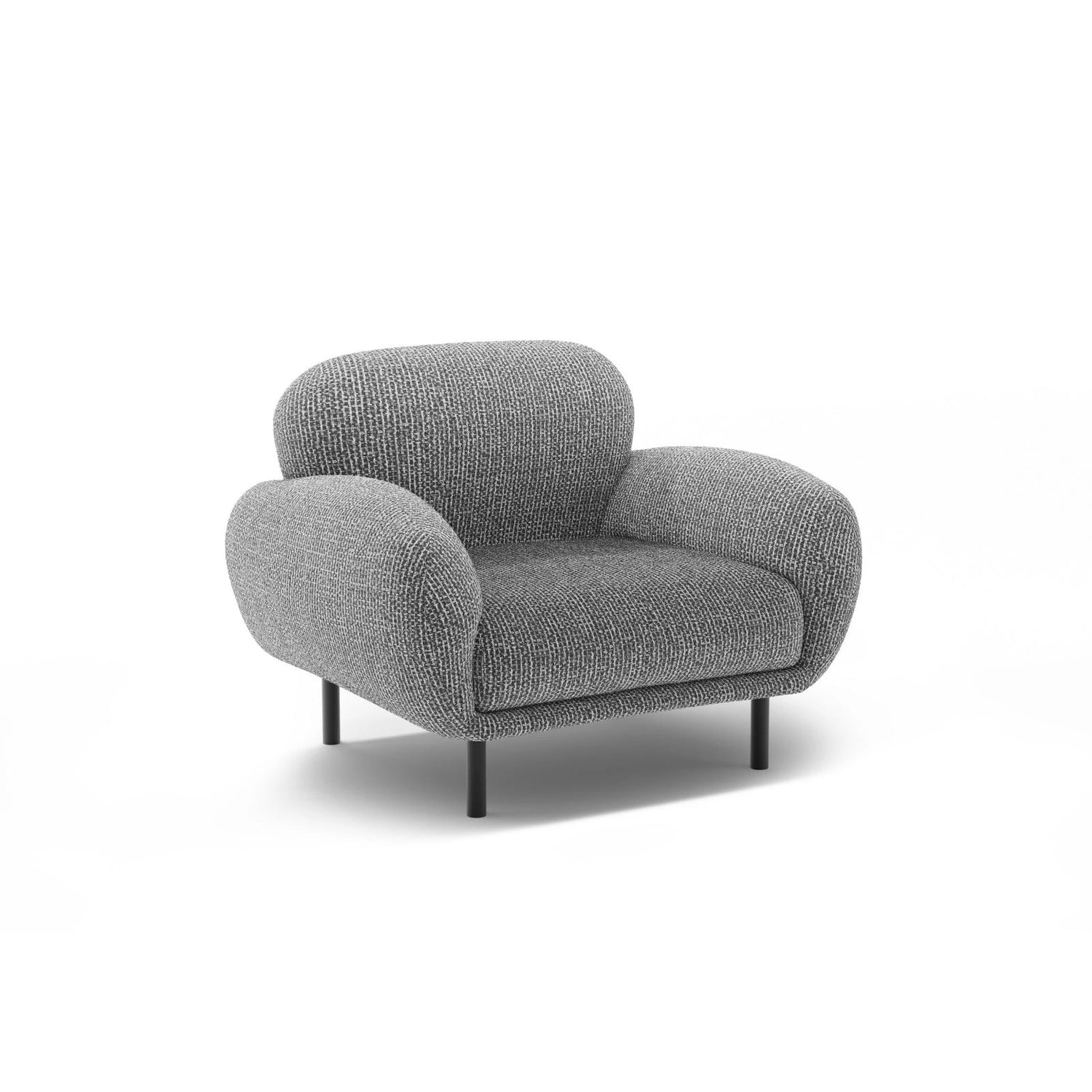 Poppy Sessel aus Chenille (SILENCIO 97) in Dunkelgrau, 90x72 cm – Bild 3