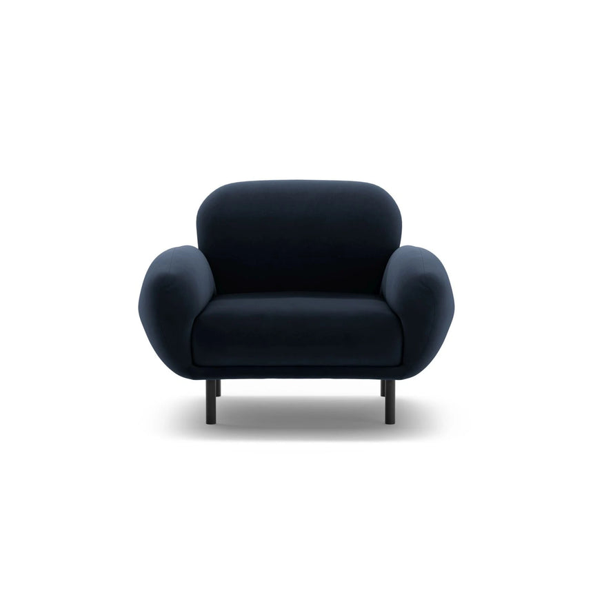 Poppy Sessel aus Samt (Casino Deep Blue) in Königsblau, 90x72 cm – Bild 1