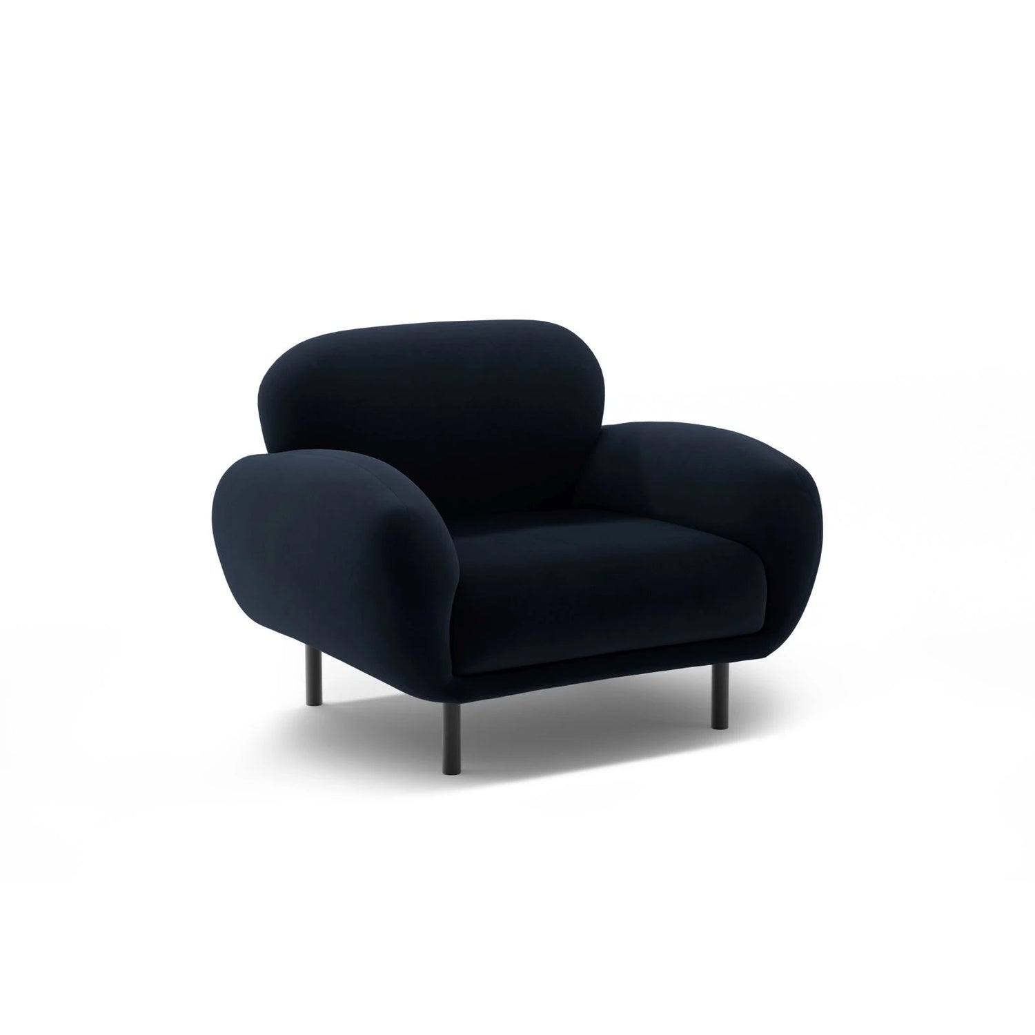 Poppy Sessel aus Samt (Casino Deep Blue) in Königsblau, 90x72 cm – Bild 3