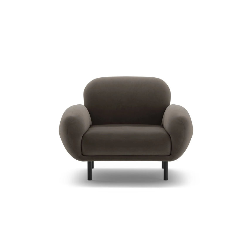 Poppy Sessel aus Samt (Casino Ebony) in Ebenholz, 90x72 cm – Bild 1
