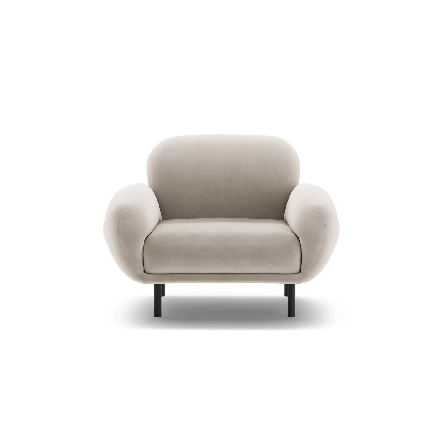 Poppy Sessel aus Samt (Casino Pearl) in Leichtes Beige, 90x72 cm – Bild 1