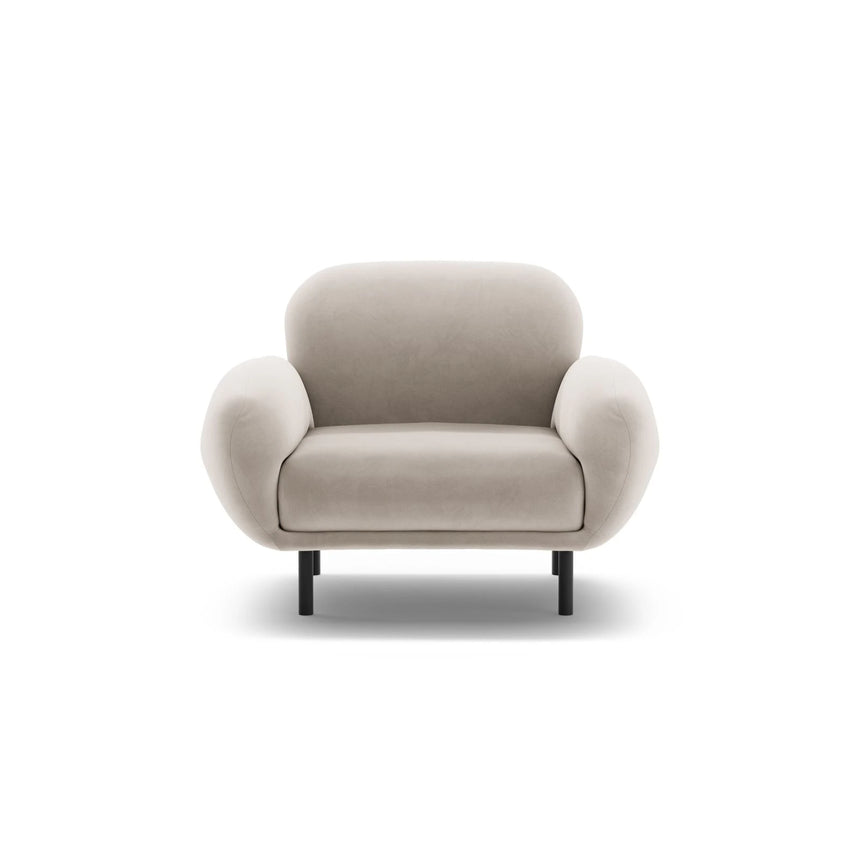 Poppy Sessel aus Samt (Casino Pearl) in Leichtes Beige, 90x72 cm – Bild 1