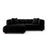 Puma 3-Sitzer Ecksofa Links mit Schlaffunktion, aus Samt (Salvador 19) in Schwarz, 260x164 cm – Bild 1