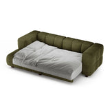 Puma 3-Sitzer Ecksofa Links mit Schlaffunktion, aus Strukturierter Stoff (Sorella 35) in Grüne Melange, 260x164 cm – Bild 4