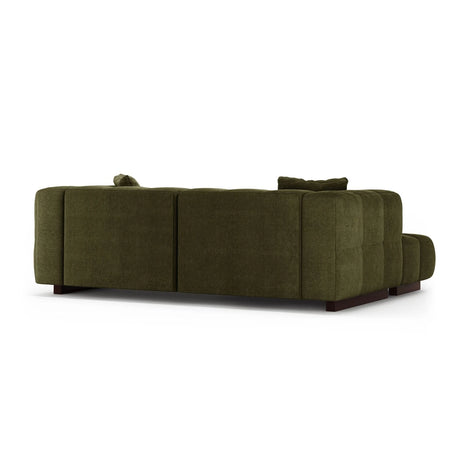 Puma 3-Sitzer Ecksofa Links mit Schlaffunktion, aus Strukturierter Stoff (Sorella 35) in Grüne Melange, 260x164 cm – Bild 5