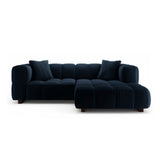 Puma 3-Sitzer Ecksofa Rechts mit Schlaffunktion, aus Samt (Salvador 5) in Königsblau, 260x164 cm – Bild 1