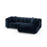 Puma 3-Sitzer Ecksofa Rechts mit Schlaffunktion, aus Samt (Salvador 5) in Königsblau, 260x164 cm – Bild 3