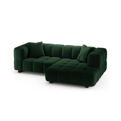 Puma 3-Sitzer Ecksofa Rechts mit Schlaffunktion, aus Samt (Salvador 7) in Flaschengrün, 260x164 cm – Bild 3