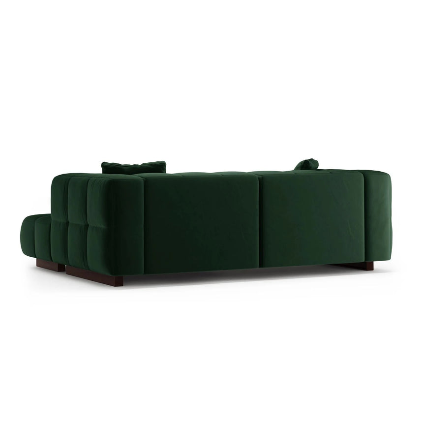 Puma 3-Sitzer Ecksofa Rechts mit Schlaffunktion, aus Samt (Salvador 7) in Flaschengrün, 260x164 cm – Bild 5