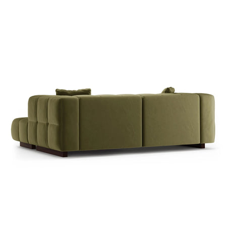 Puma 3-Sitzer Ecksofa Rechts mit Schlaffunktion, aus Samt (Salvador 8) in Grün, 260x164 cm – Bild 5