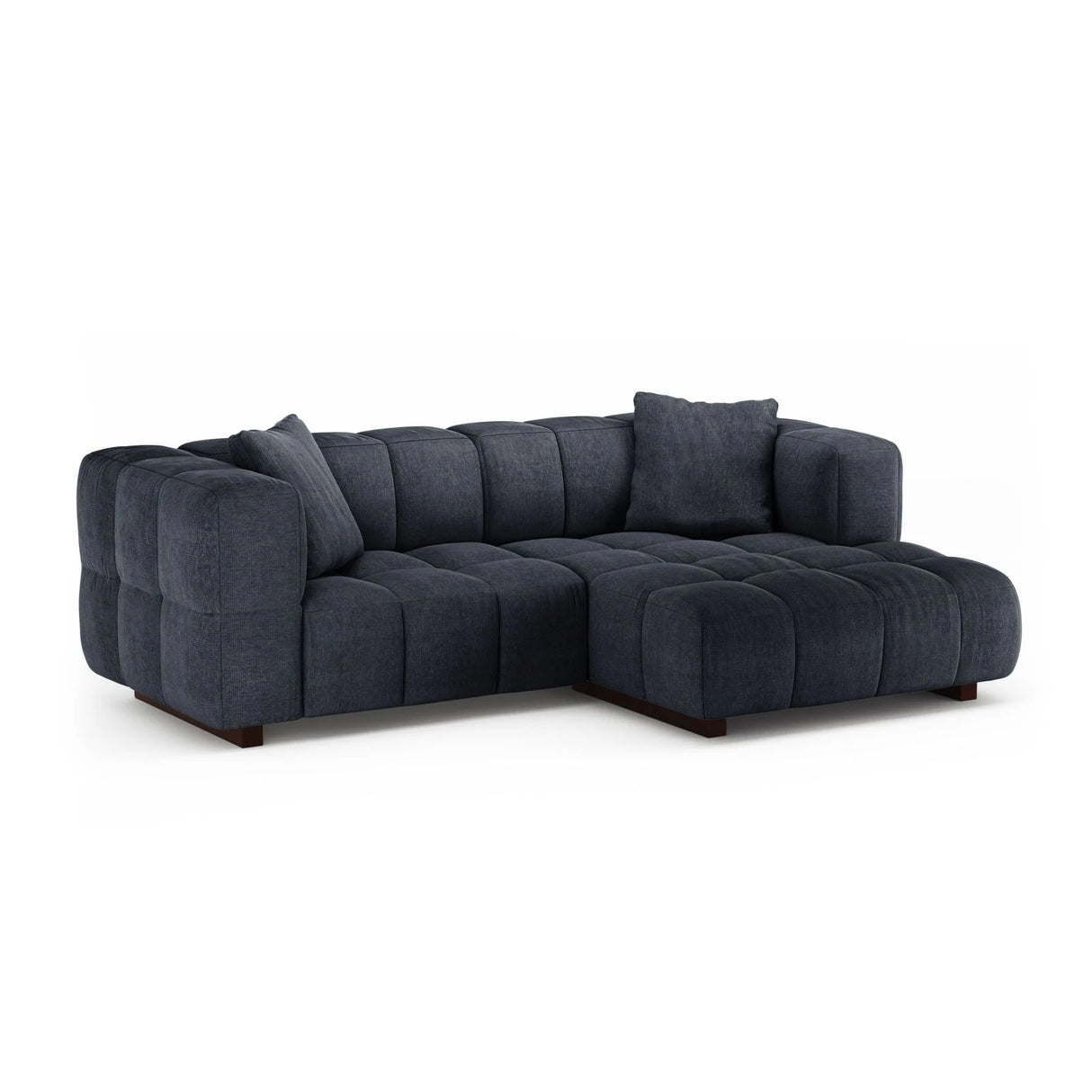 Puma 3-Sitzer Ecksofa Rechts mit Schlaffunktion, aus Strukturierter Stoff (Sorella 77) in Dunkelblau, 260x164 cm – Bild 2