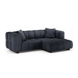Puma 3-Sitzer Ecksofa Rechts mit Schlaffunktion, aus Strukturierter Stoff (Sorella 77) in Dunkelblau, 260x164 cm – Bild 2