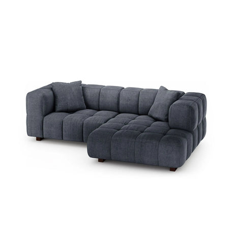 Puma 3-Sitzer Ecksofa Rechts mit Schlaffunktion, aus Strukturierter Stoff (Sorella 77) in Dunkelblau, 260x164 cm – Bild 3
