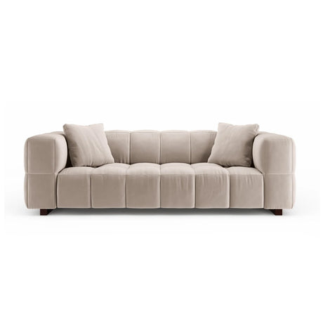 Puma 3-Sitzer Sofa mit Schlaffunktion aus Samt (Salvador 1) in Beige, 260x92 cm – Bild 1