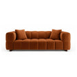 Puma 3-Sitzer Sofa mit Schlaffunktion aus Samt (Salvador 14) in Terrakotta, 260x92 cm – Bild 1