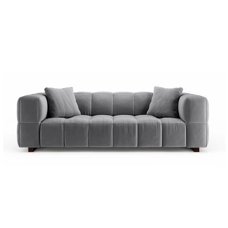 Puma 3-Sitzer Sofa mit Schlaffunktion aus Samt (Salvador 17) in Grau, 260x92 cm – Bild 1