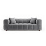 Puma 3-Sitzer Sofa mit Schlaffunktion aus Samt (Salvador 17) in Grau, 260x92 cm – Bild 1
