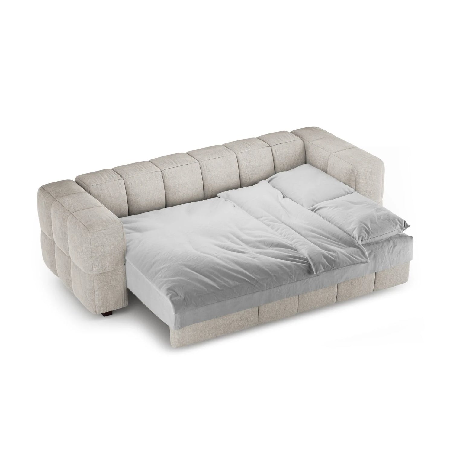 Puma 3-Sitzer Sofa mit Schlaffunktion aus Strukturierter Stoff (Sorella 03) in Beige, 260x92 cm – Bild 3