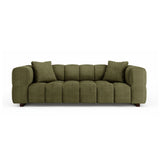 Puma 3-Sitzer Sofa mit Schlaffunktion aus Strukturierter Stoff (Sorella 35) in Grüne Melange, 260x92 cm – Bild 1