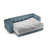 Puma 3-Sitzer Sofa mit Schlaffunktion aus Strukturierter Stoff (Sorella 76) in Hellblau, 260x92 cm – Bild 3