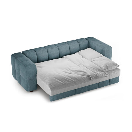 Puma 3-Sitzer Sofa mit Schlaffunktion aus Strukturierter Stoff (Sorella 76) in Hellblau, 260x92 cm – Bild 3