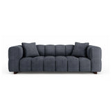 Puma 3-Sitzer Sofa mit Schlaffunktion aus Strukturierter Stoff (Sorella 77) in Dunkelblau, 260x92 cm – Bild 1