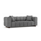 Puma 3-Sitzer Sofa mit Schlaffunktion aus Strukturierter Stoff (Sorella 89) in Grau, 260x92 cm – Bild 2