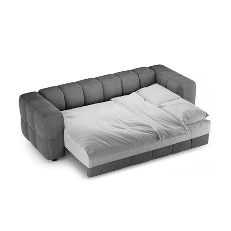 Puma 3-Sitzer Sofa mit Schlaffunktion aus Strukturierter Stoff (Sorella 89) in Grau, 260x92 cm – Bild 3