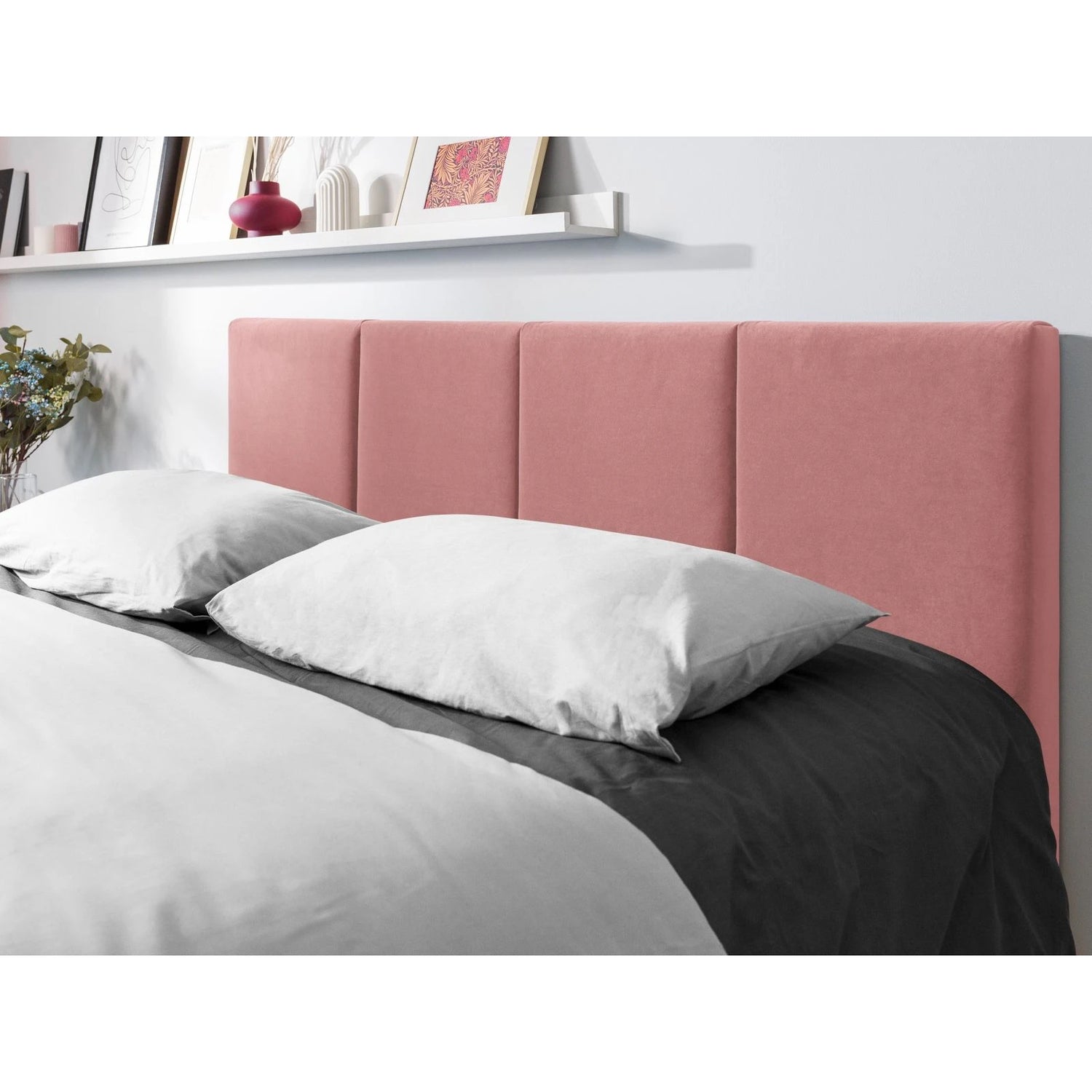 Pyla Bett mit Stauraum und Kopfteil in Samt (Mat63) in Rosa, 140x200 cm – Bild 3
