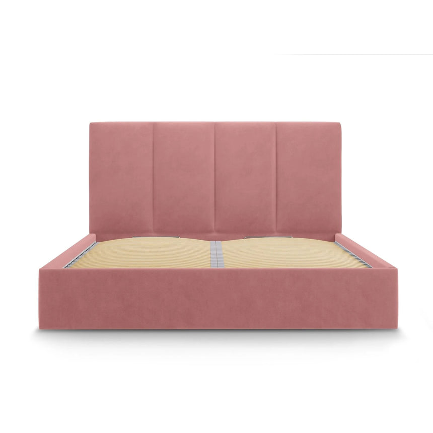 Pyla Bett mit Stauraum und Kopfteil in Samt (Mat63) in Rosa, 160x200 cm – Bild 7