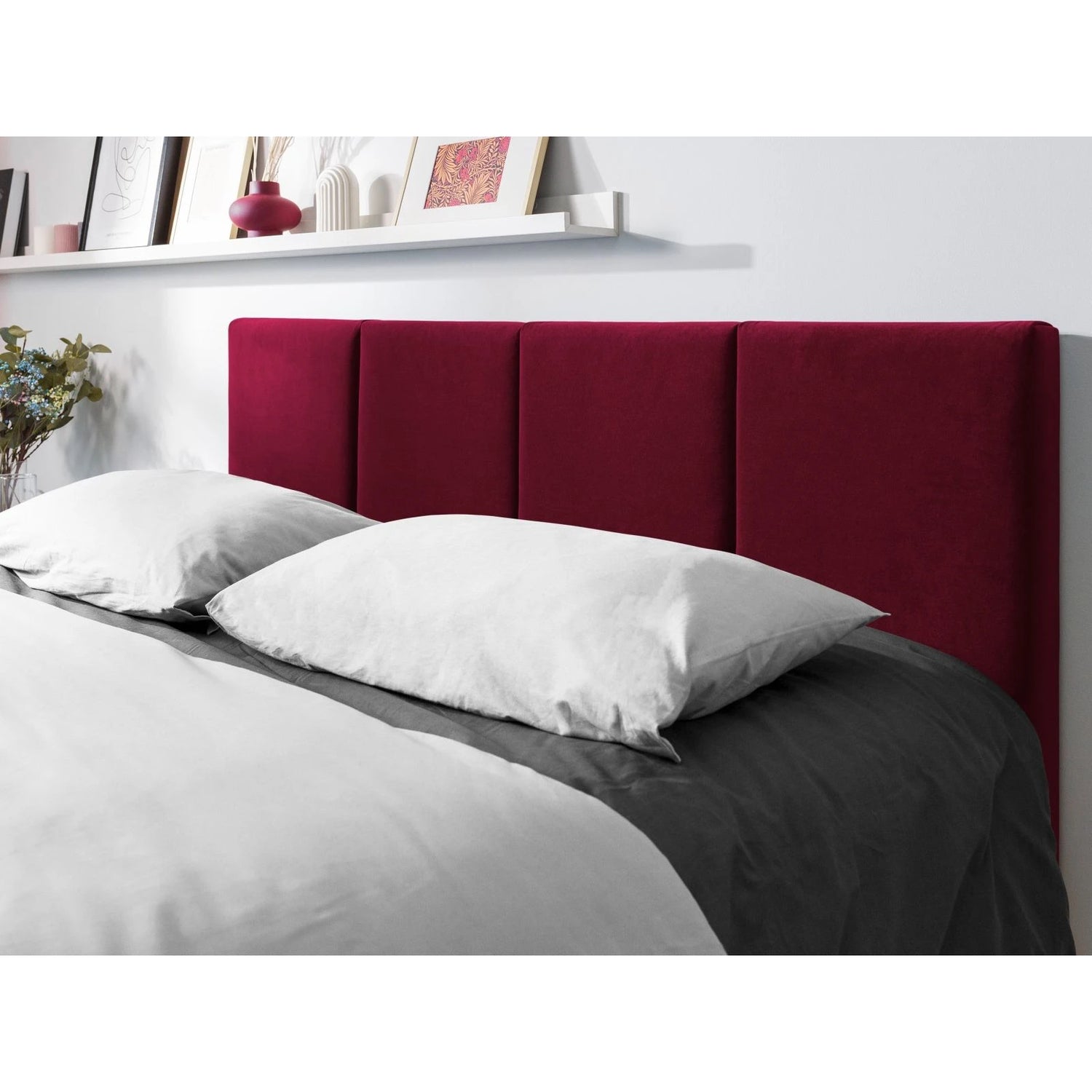 Pyla Bett mit Stauraum und Kopfteil in Samt (Mat68) in Dark Red, 140x200 cm – Bild 3