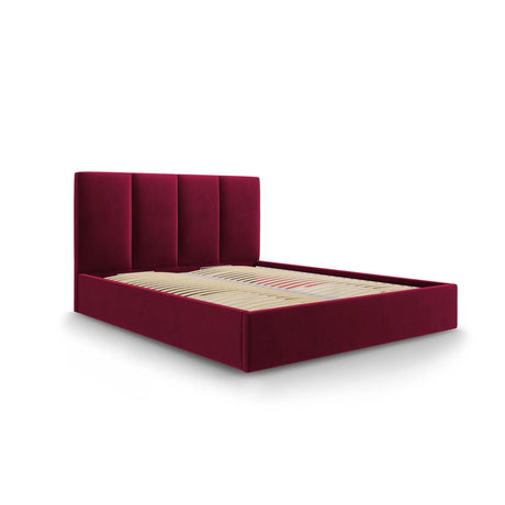 Pyla Bett mit Stauraum und Kopfteil in Samt (Mat68) in Dark Red, 180x200 cm – Bild 5